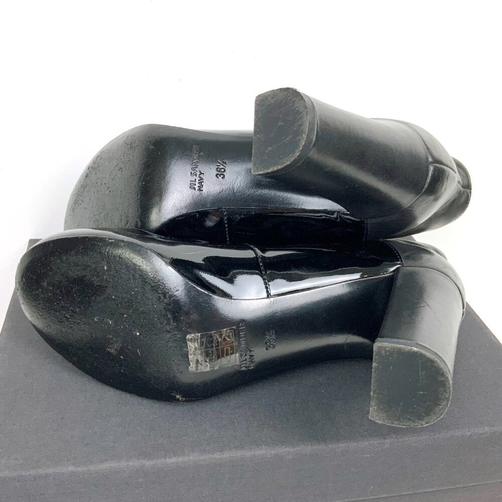 Jil Sander Navy Line Black Mix Leather Ankle Slip-OnBoots Sz 8 - Picture 12 of 16